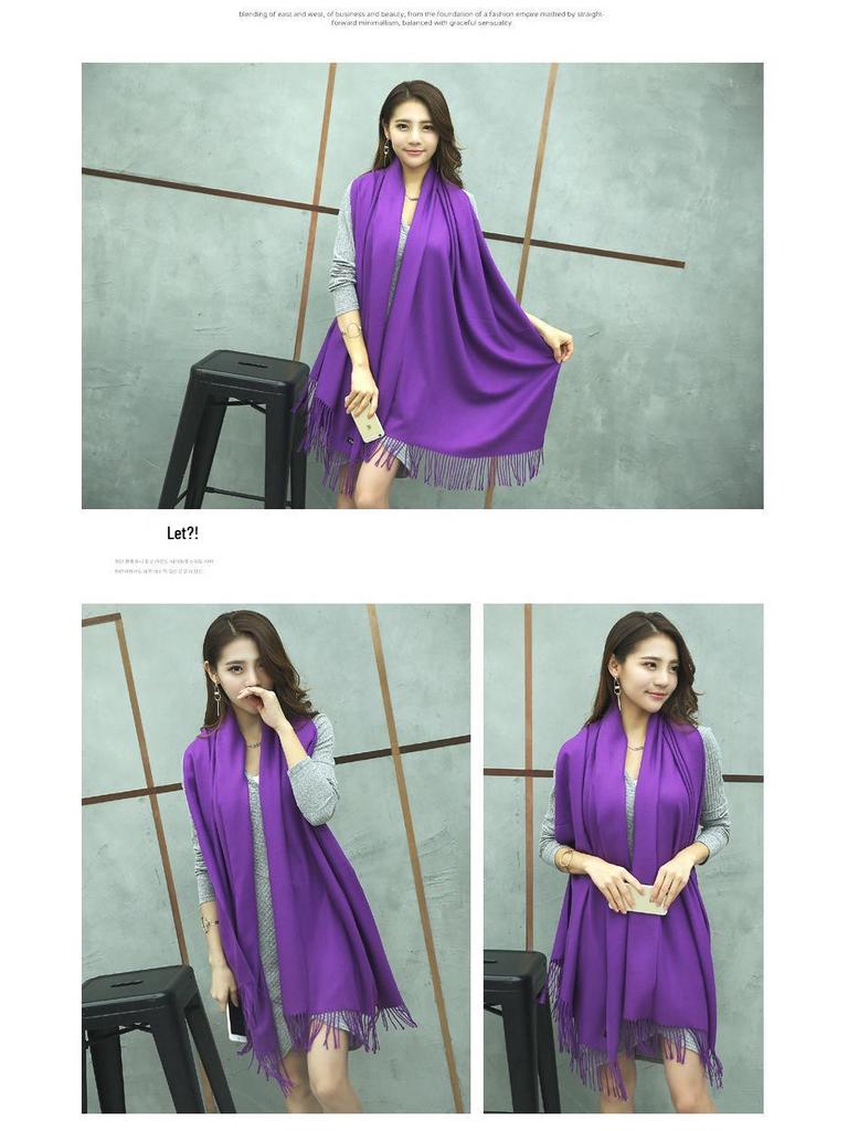 Korean-Style Thickened Imitation Cashmere Scarf: Unisex Long Shawl for Autumn/Winter