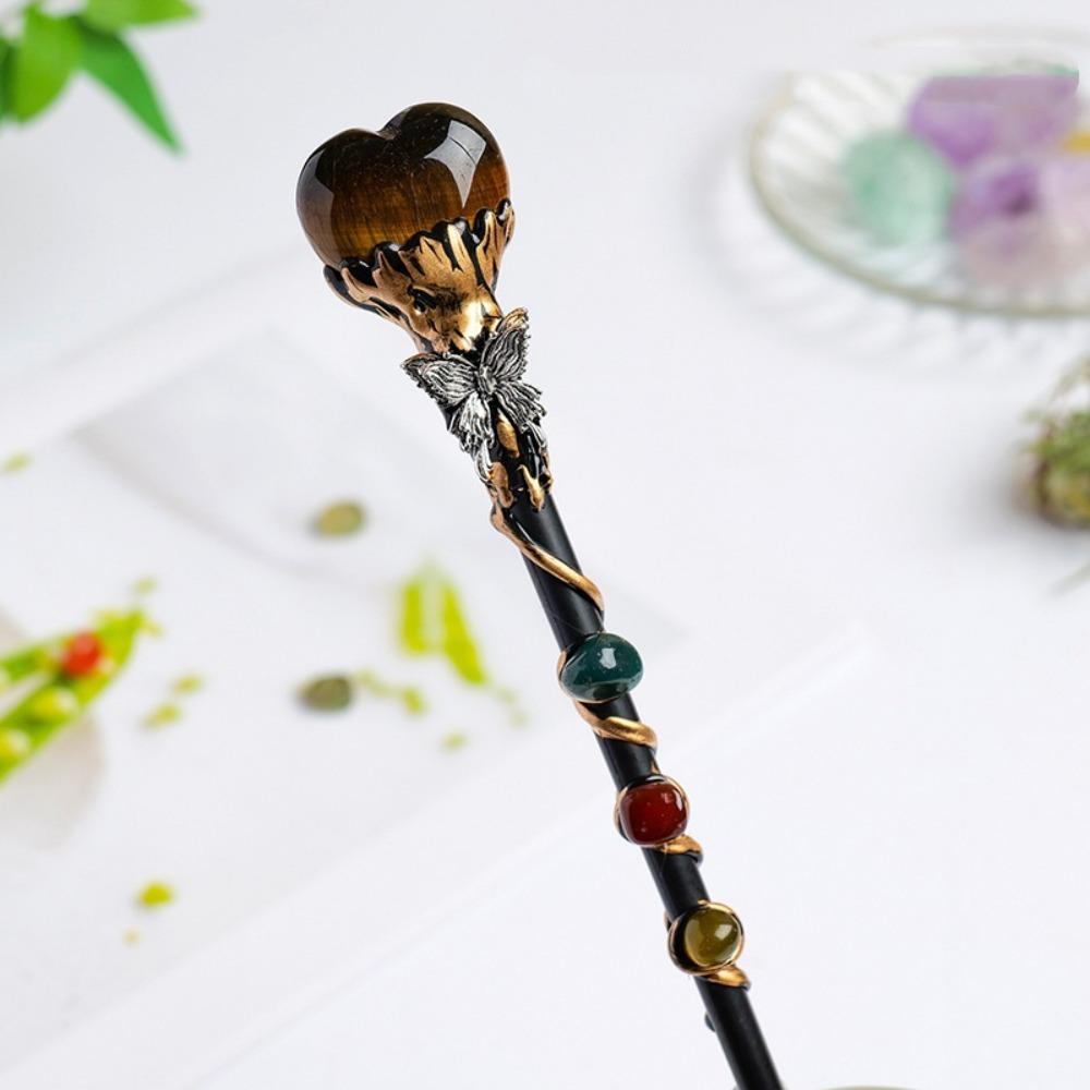 DIY Handmade Crystal Magic Wand Halloween Prop Magic Scepter Creative Fairy Stick Women Girls