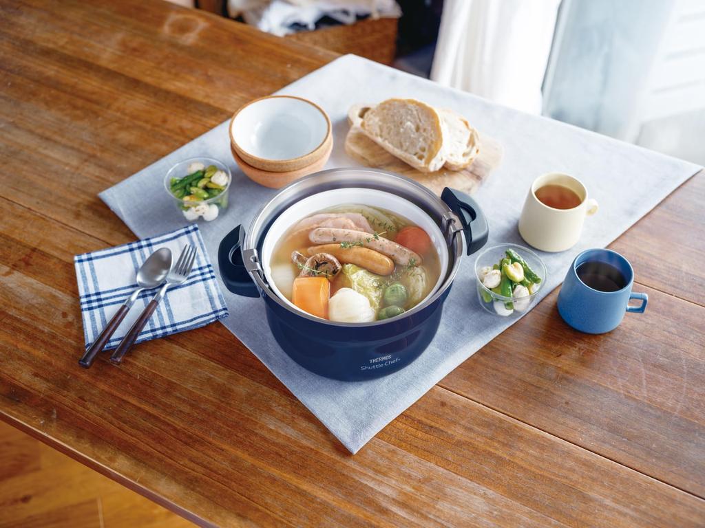 Термос Thermos с вакуумной изоляцией для готовки Shuttle Chef 2,8 л (3-5 порций) Темно-синее защитное покрытие CeraProtect KBJ-3002 NYY