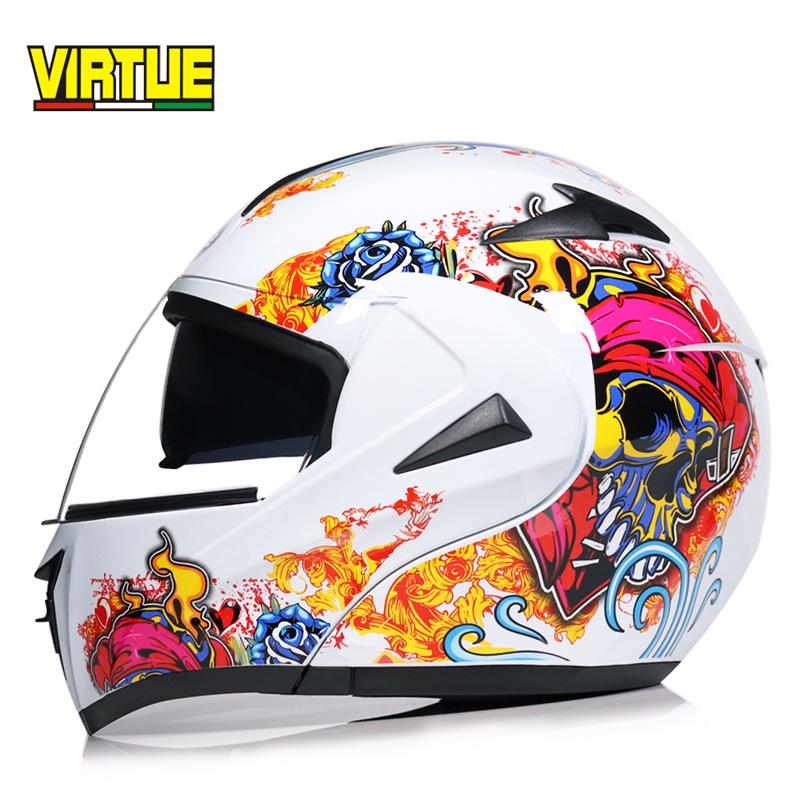 VIRTUE Motorsport Electric Non Motorcycle Helmet Men's Half Helmet Double Lens Full Helmet Running Helmet Carbon Fiber Pattern Road