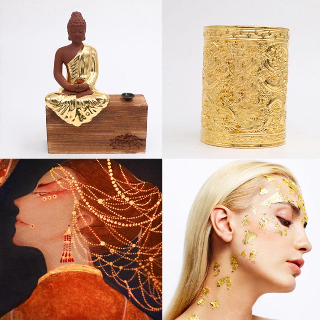 Декоративный золотой лист для лица, тела, обрезаемая ультратонкая фольга, бумага, поверхность, позолота, украшение, ручная работа, упаковка, декор