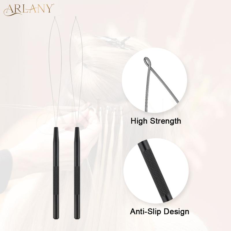 ARLANY Набор инструментов для наращивания волос Зажим для наращивания волос с 200 шт. Силиконовыми микрокольцами-бусинами Интегрированная петля для наращивания волос