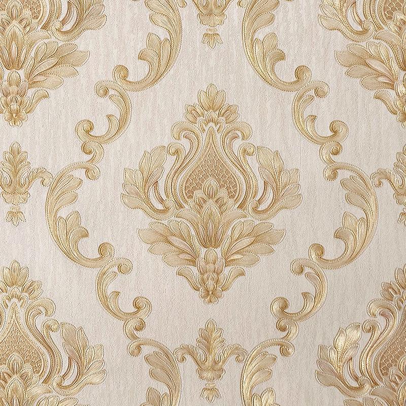 Темно-синие 3D европейские обои с крупными цветами, фон для спальни, гостиной, отеля, роскошные рельефные обои «Дамаск»