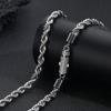 Европейский и американский стиль, инкрустированная бриллиантами пряжка, цепь из нержавеющей стали 6 мм, плетеная цепь, унисекс ожерелье, хип-хоп аксессуары, титановая сталь