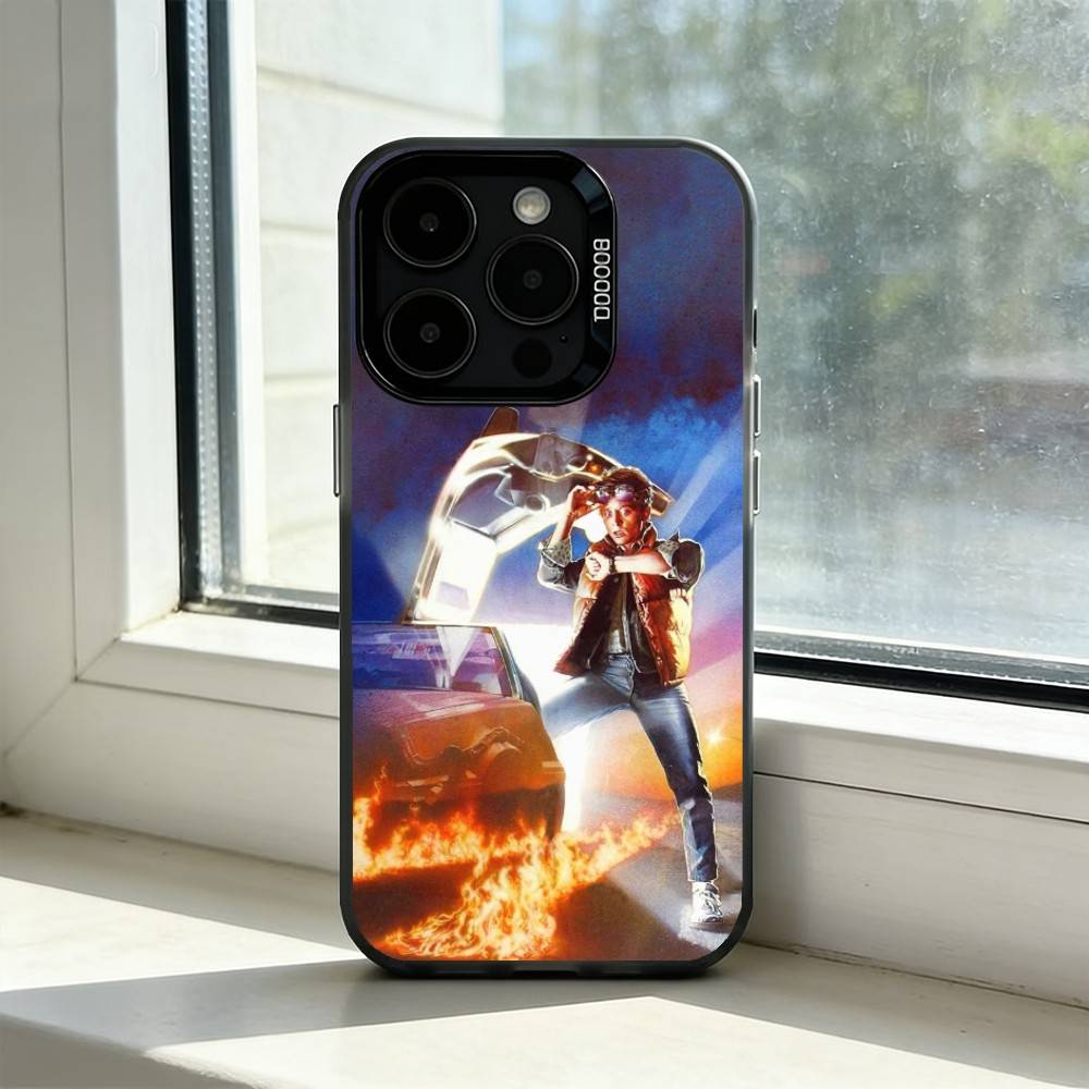 Movie Back To The F-Future Phone Case For iPhone 17,16,15,14,13,12,11 Plus,Pro Max,XS,Colorful Silver Black Cover