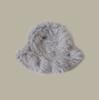 White plush bucket hat women's autumn and winter thickened warm imitation fur basin hat showing small face fluffy ear hat