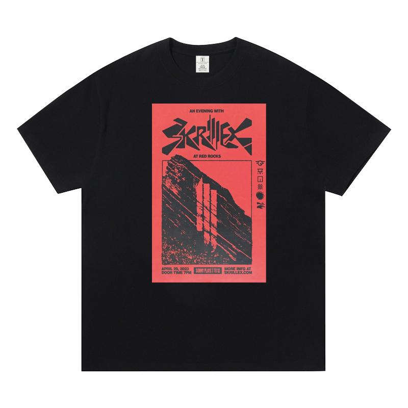 Футболка с коротким рукавом Skrillex, топ 100 Dj Clothing Around VAC Electric Syllabic Trampoline, модная повседневная мужская и женская футболка