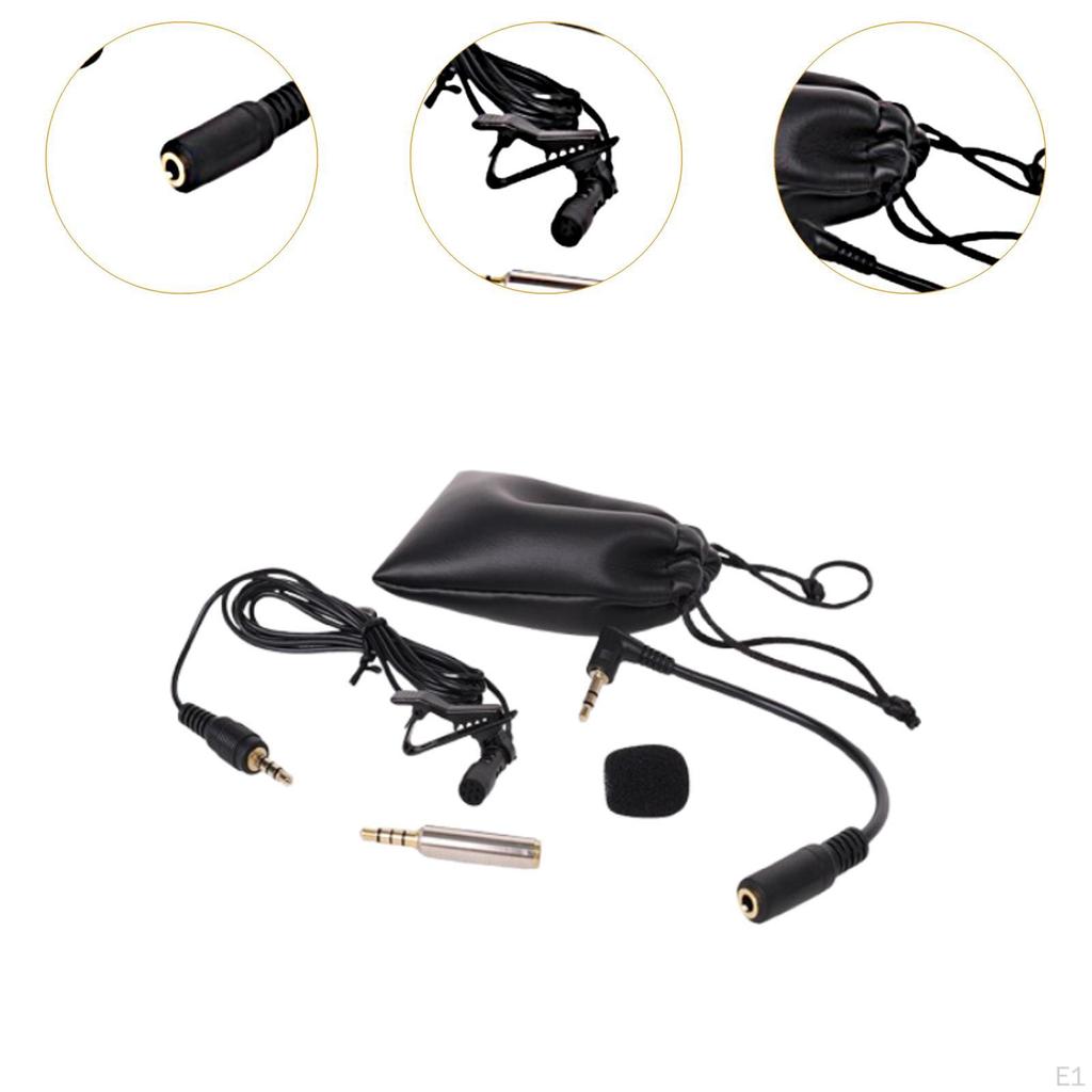 Lapel Microphone Clip On Mic, Portable Noise Reduction Collar Mic with 3.5mm Jack for Teaching