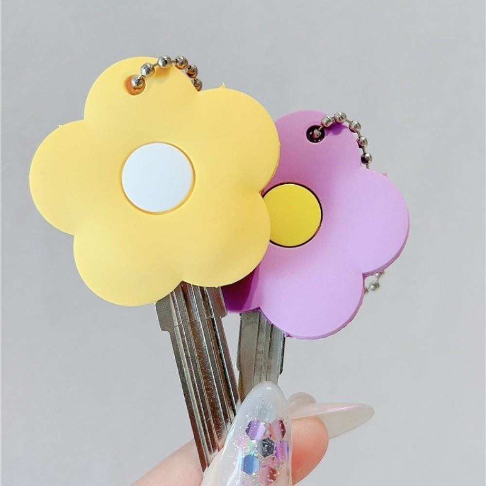 Soft Flower Key Cover Cap Cute Access Card Holder Mini Key Case Earphone Case