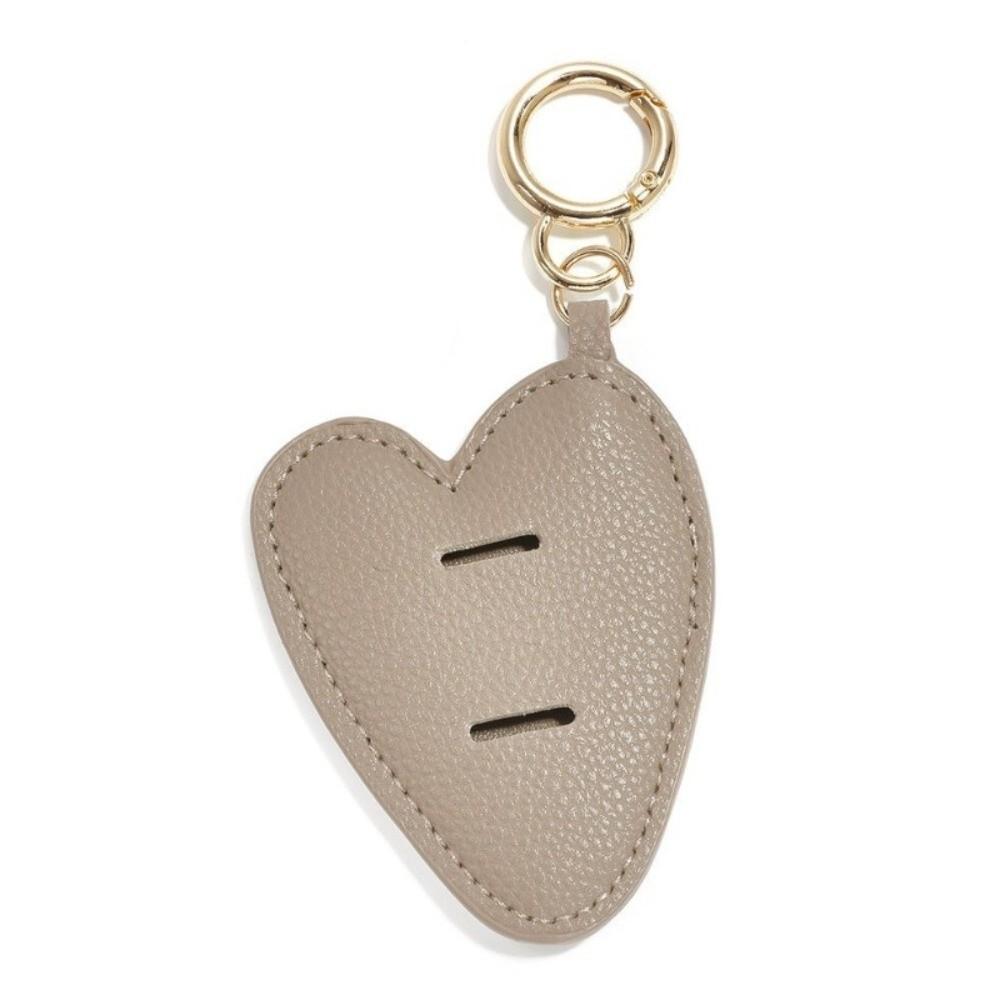 Portable PU Leather Sunglasses Holder Heart-Shaped Eyeglasses Hanging Clip Bag Charm For Girls