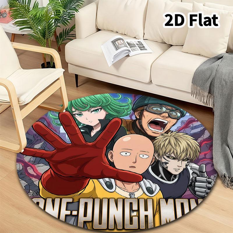 Onepunch Man Round Area Rug Carpet Rug For Living Room Bedroom Sofa Playroom Decor Nonslip Floor Mat
