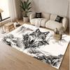 Wolf Theme Soft Crystal Velvet Rug Custom Name & Text Print Non Slip Floor Rug for Bedroom Living Room