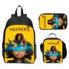 Hoppers Beaver Metamorphosis Print 3-Piece Set School Backpack Lunch Bag Pencil Case Cartoon Student Set