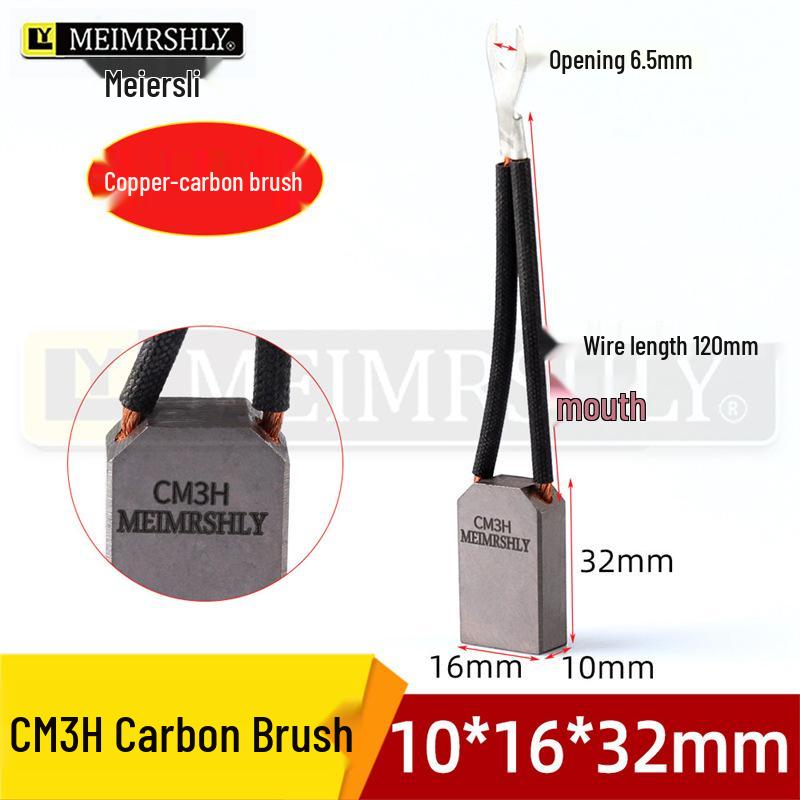 Meiersili CM3H Copper Carbon Brush, High-Voltage, Wear-Resistant, Anti-Spark Motor Brush (25x32x60)