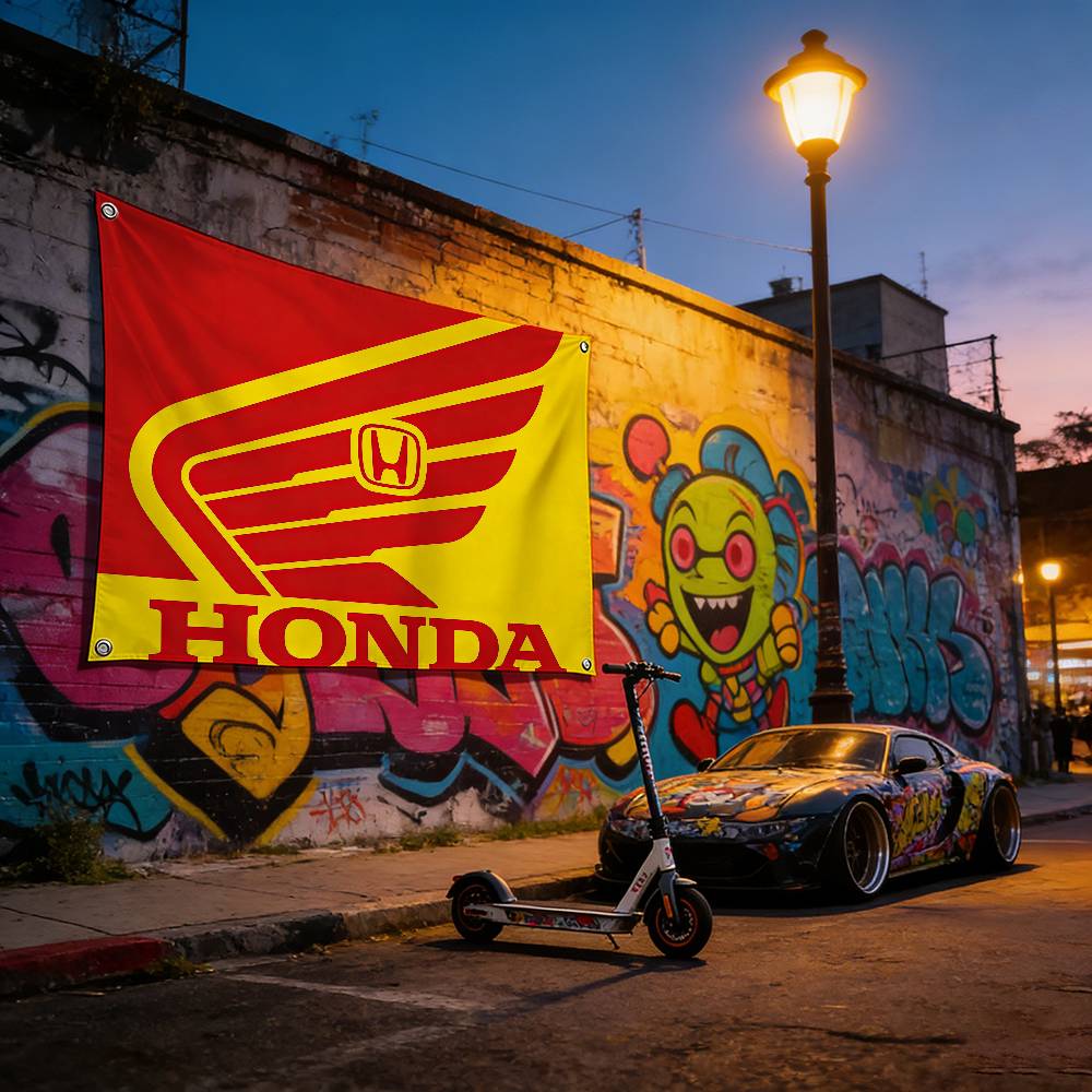Motorcycle For HONDA Flag 120g MG60 Polyester Sublimation Print Durable Hanging Banner Home Decor Gift