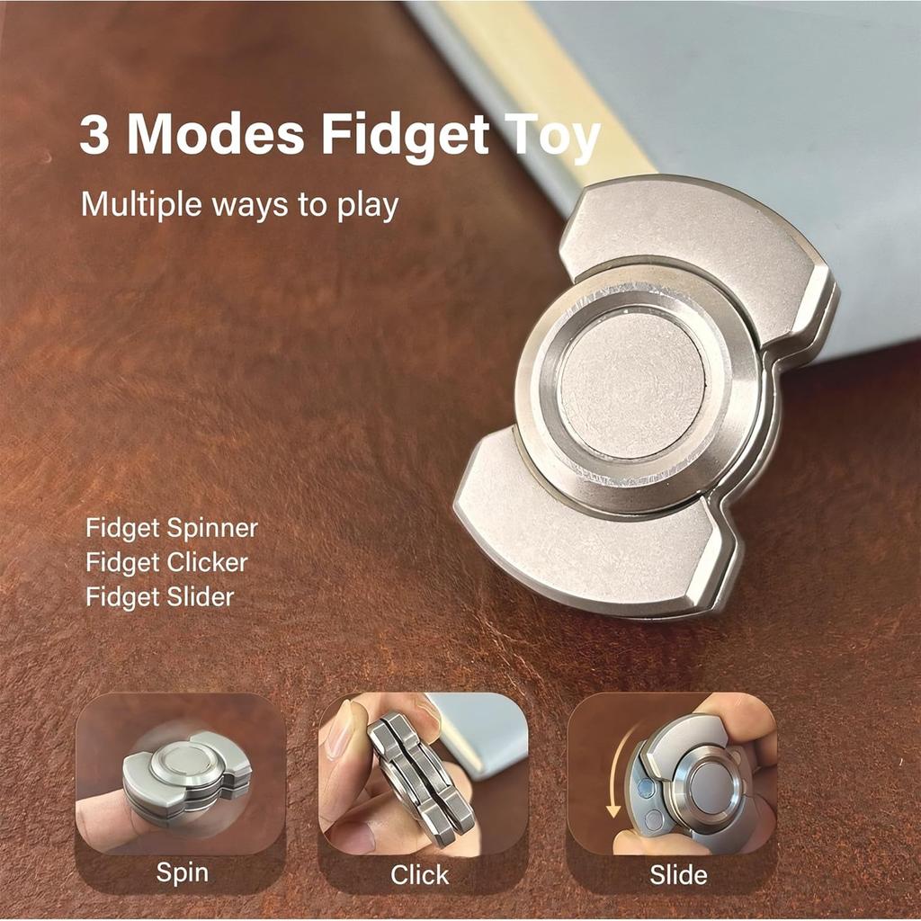 3 в 1 Fidget Toys, металлический Fidget Slider/Fidget Spinner/Fidget Haptic Slide Clicker, необычные Fidget Spinner настольные игрушки для снятия беспокойства и стресса