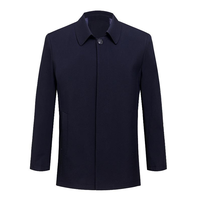 Однобортный мужской пиджак на пуговицах, весенне-осенний стиль, топы для мужчин среднего возраста, стиль «папа», свободный, большой размер, повседневная одежда без глажки