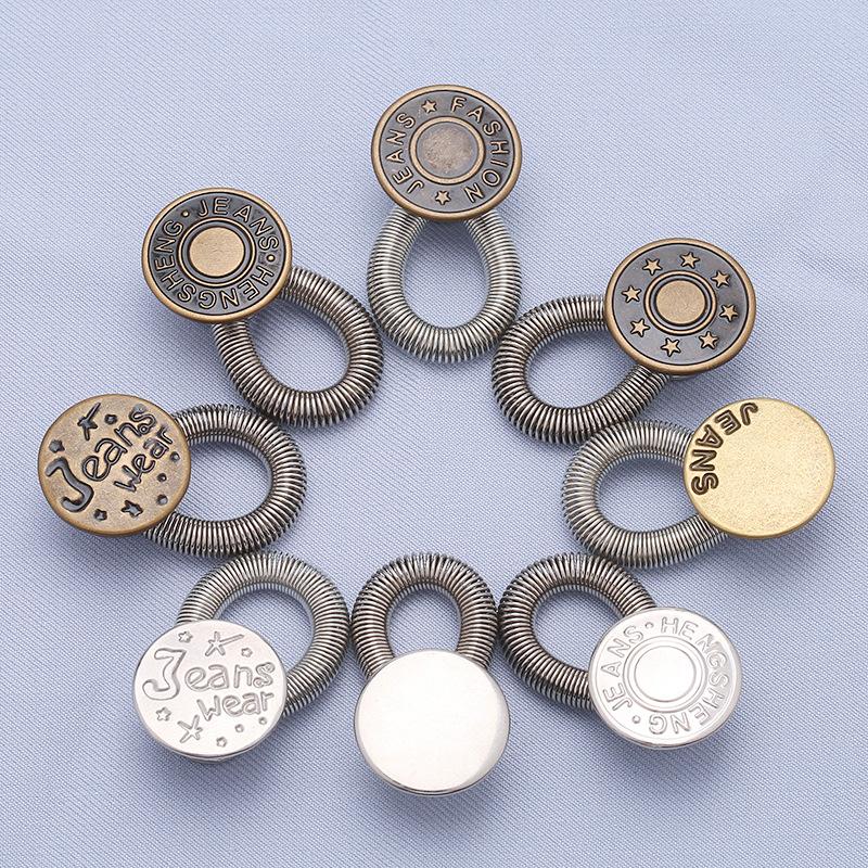 Waist Expansion Button Artifact Metal Nail-free Seam-free Button Removable Adjustable Telescopic Button Jeans Extension Button