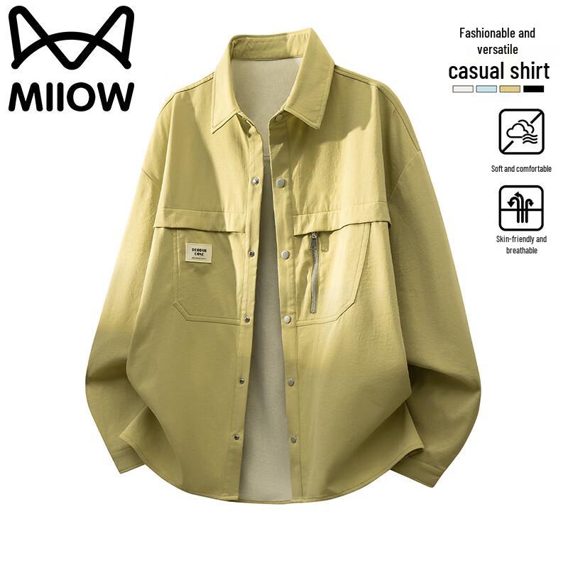 MiiOW Men's Casual Solid Color Long-Sleeve Workwear Jacket
