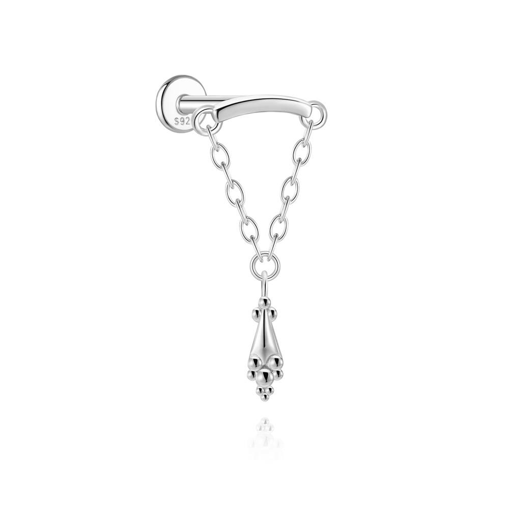 1 Piece 925 Sterling Silver Spare Parts Chains Part For Stud Earring Piercing Hoops Drop Earring Women Fine Jewelry Gift