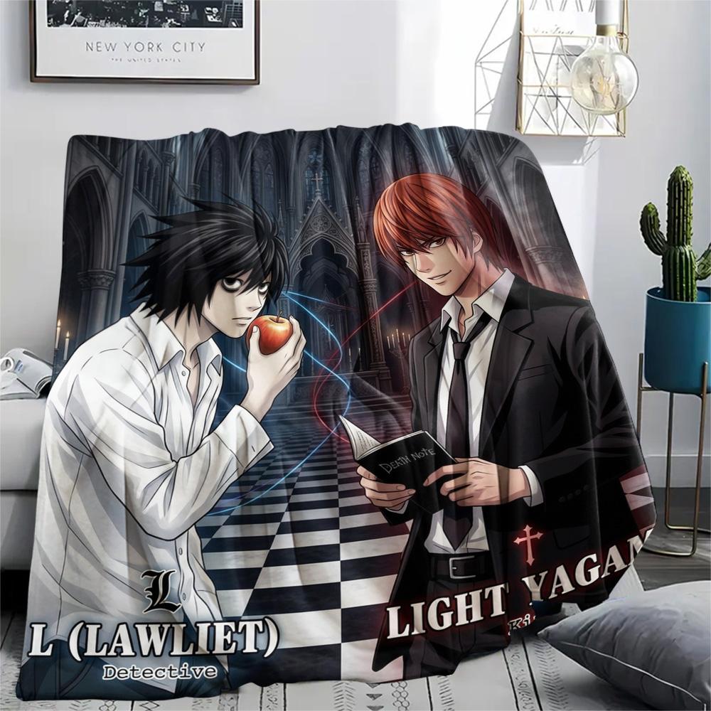 1PC Death Note Patterned Flannel Blanket Suitable For All Seasons For Home Decor Warmth And Comfort Gifts Holiday Present