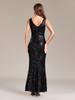 Women's Rose Gold Sleeveless Mermaid Gown - Sparkly Plus Size Evening Dress 2024
