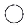 Bracelet - - Genuine Freshwater Cultured Pearls 4-5 Mm - 925 Silver - Black - Women