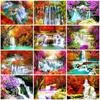 5D Diamond Painting Waterfall Full Square Round Diamond Embroidery Mountain Landscape Rhinestone Picture Home Decor