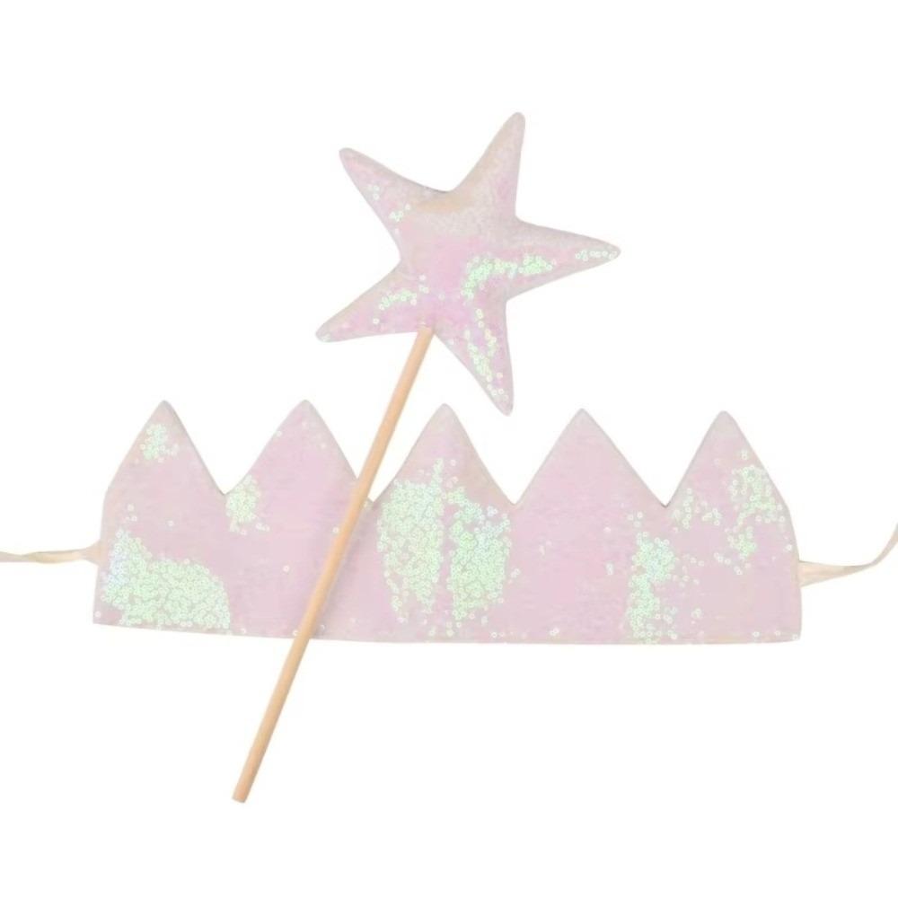 Glitter Design Stage Performance Headband Star Shape Star Fairy Stick  Birthday Celebration