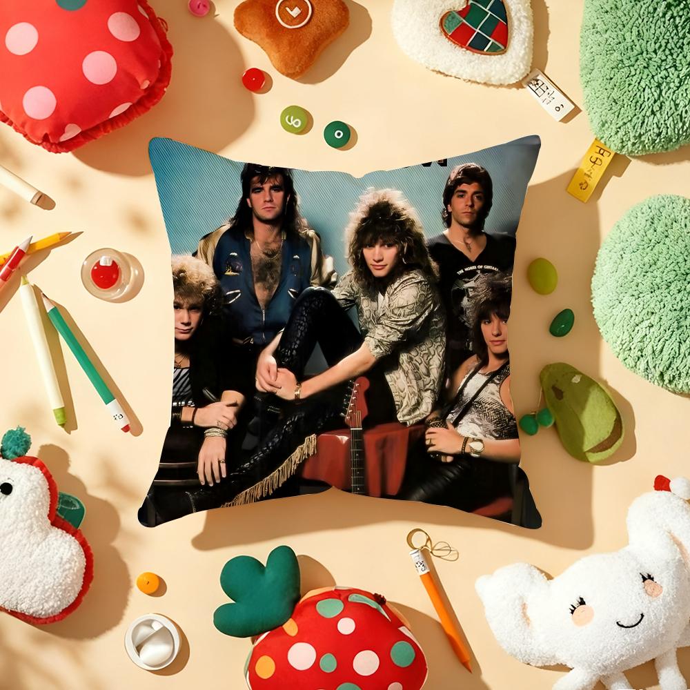 BBon JJovi Rock Cushion Cover Plush Fabric Soft DoubleSided Printed Sofa Warm Winter Home Gift Pillow Cover