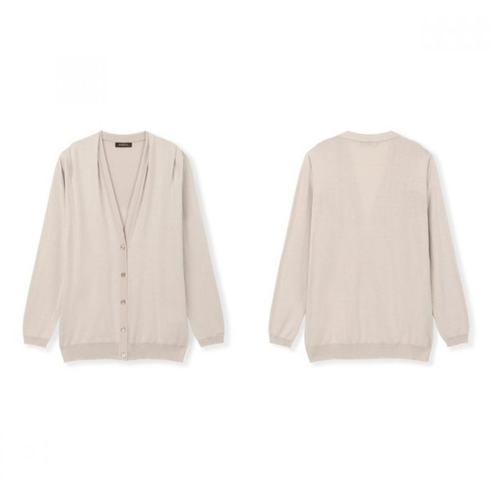 Furina Silk Cotton V Neck Button Cardigan
