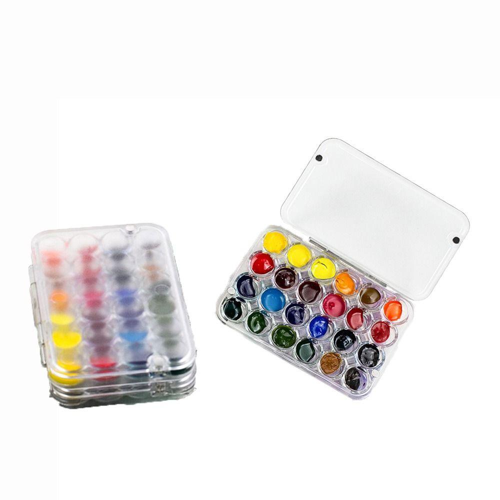 Мини-палитра для акварели на 24 ячейки, Акриловая коробка для красок, Художественные принадлежности, Поддон для акварели, Офисы