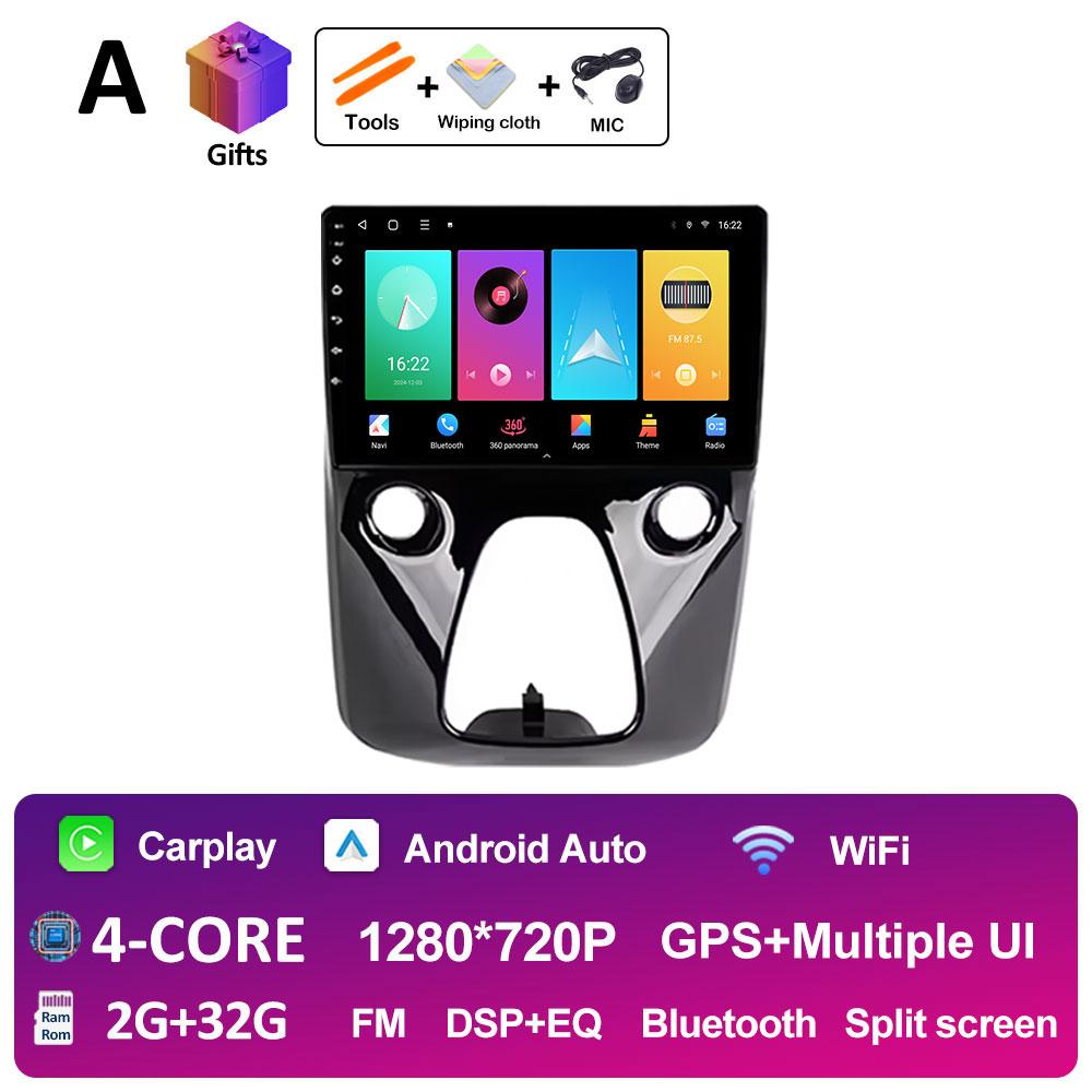 Car Audio Multimedia Radio Player For Peugeot 108 For Toyota Aygo B40 2014 2015 2016 - 2021 Android 14 Wireless Carplay NO 2 din
