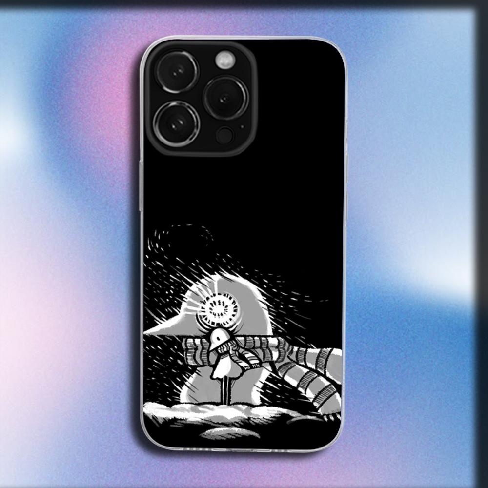 Чехол для телефона «Спокойной ночи, П-Пунпун» для iPhone 16, 15, 14, 13, 12, 11 Plus, Pro, Max, XR, XS, X, Plus, SE, Mini Прозрачный Мягкий Чехол