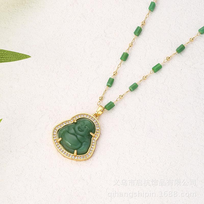 Ожерелье с Буддой Майтрейей, Ретро, Придворный, Этнический стиль, Национальный тренд, Мужские и женские аксессуары