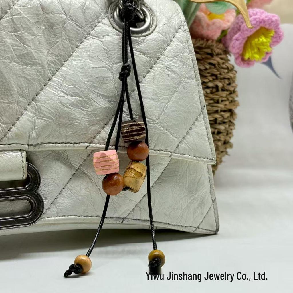 Handmade Retro Beaded Bag & Phone Charm Keychain Pendant