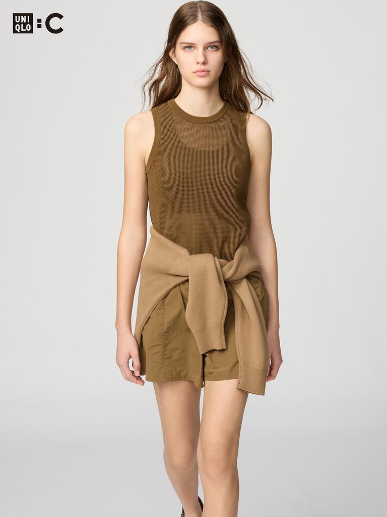 Uniqlo Сетчатый свитер с круглым вырезом без рукавов 