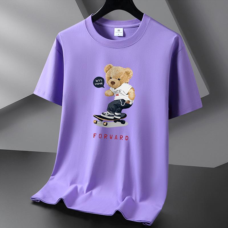 QICED Футболка с короткими рукавами из хлопка Tide Casual Cotton Мужская летняя рубашка с круглым вырезом