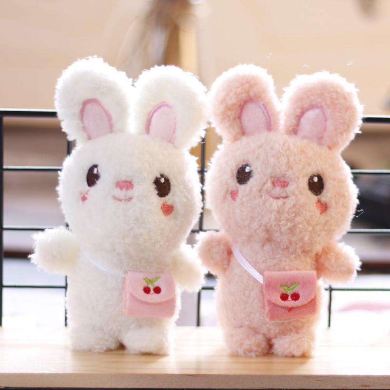 Cute Plush Rabbit Keychain Fluffy And Adorable Stuffed Animal For Backpacks