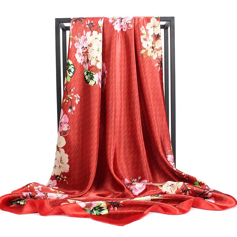 High-quality Luxurious Silk Scarves Headband Scarfs Neck Scarf For Women Chain Silk Scarf Women's Decorative Shawl