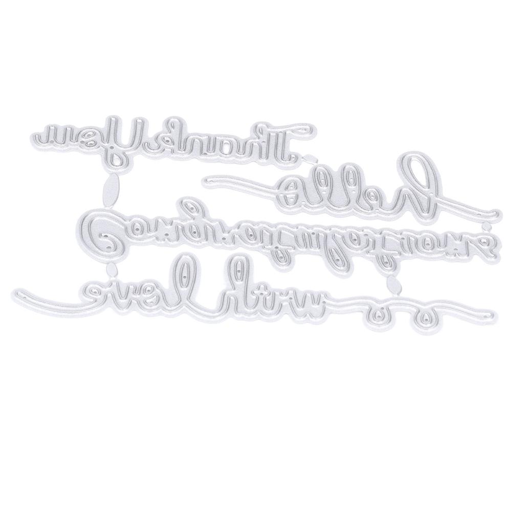 2Pcs Cutting Die Blessing Words Pattern Simple Unique Design Cutting Mold for Home Party D