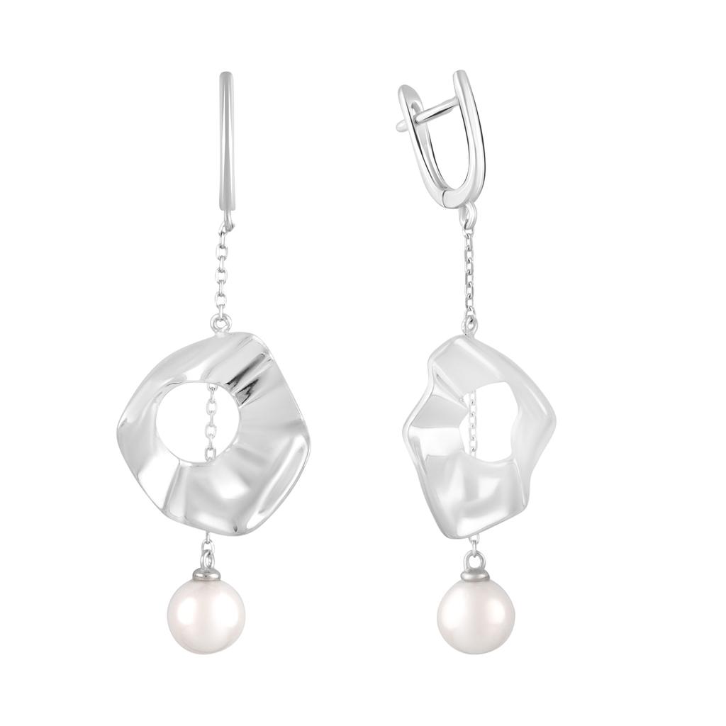 Silver Earrings with Imitation Pearls (2106418)