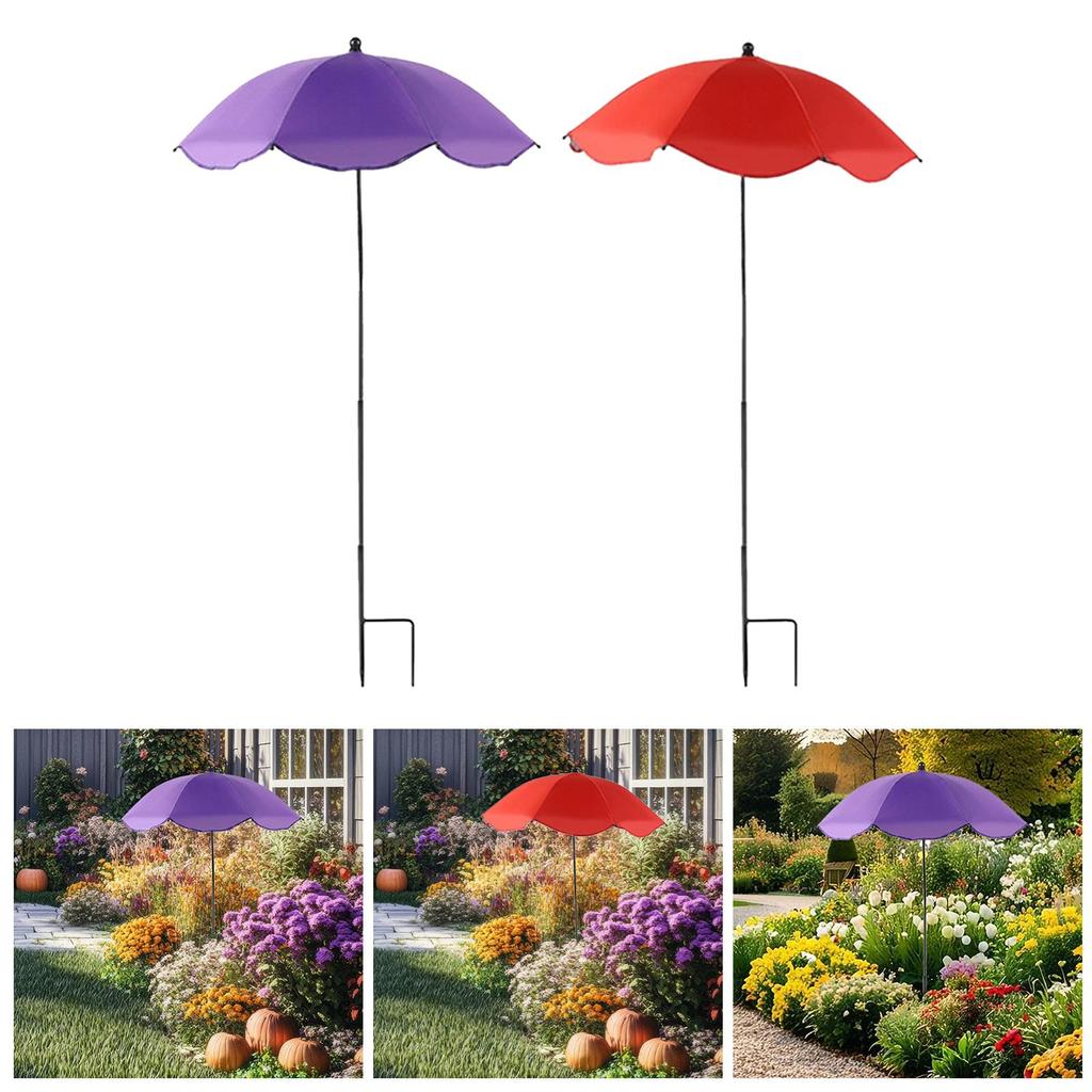 Plant Umbrellas for Outdoor Plants with Ground Stake Sturdy Weatherproof Protection Planter Shade Cover Garden Umbrellas