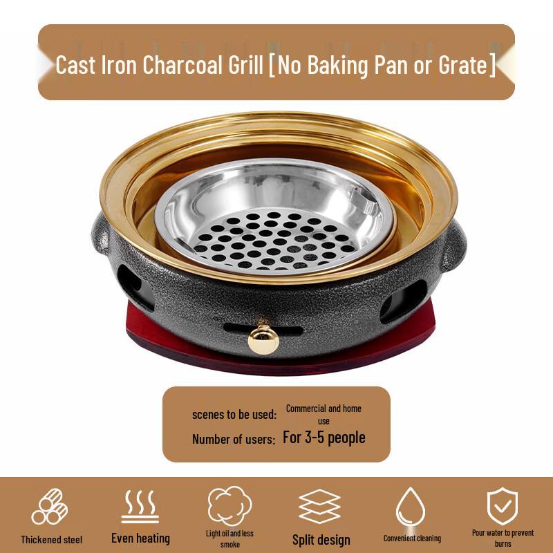 Premium Cast Iron Charcoal BBQ Grill