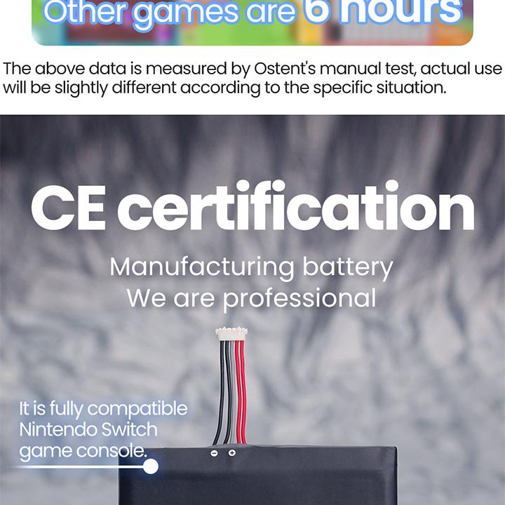 OSTENT 4310 мАч 3,7 В HAC-003 Перезаряжаемая батарея для игровой консоли Nintendo Switch Запасная батарея с набором инструментов для ремонта