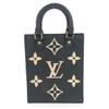 Used LOUIS VUITTON Handbag Petit Sac Plat M81416 Monogram Ann Platt Black Beige 2WAY