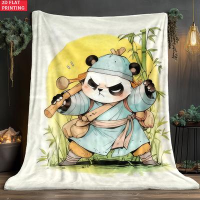 Anime Panda Thin Flannel Blanket for Bedrooms,Living Rooms,Sofas Blankets,Lunch Breaks,Picnics,blankets Fluffy