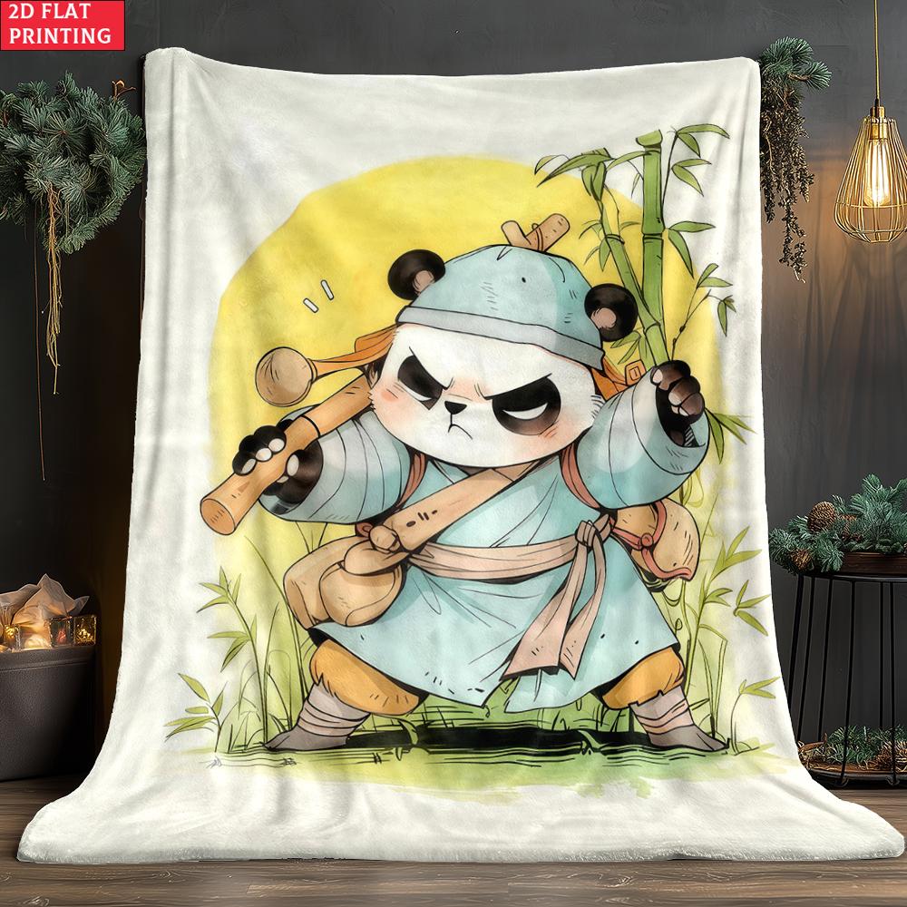 Anime Panda thin Flannel Blanket for Bedrooms,Living Rooms,Sofas Blankets,Lunch Breaks,Picnics,blankets fluffy