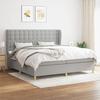 VidaXL Slat Bed Base with Mattress, Upholstered Bed, Double Bed, Adult Bedroom Interior Bed, Modern, 3128869