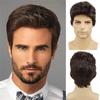 Synthetic Male Wigs Dark Brown Short Straight Hair Wig for Men Cosplay Halloween Costume Christmas Natural Wigs Style